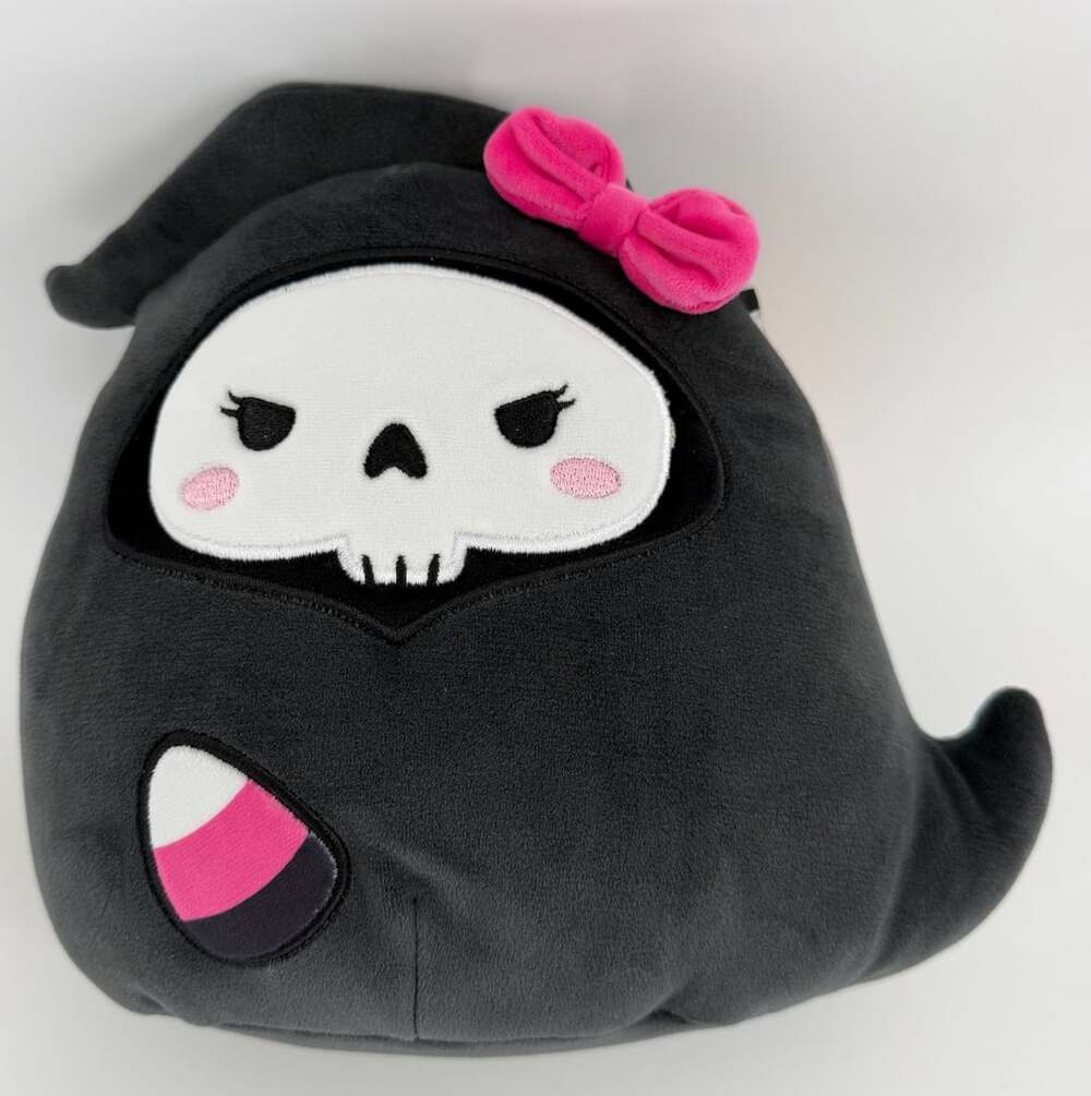 Squishmallows Jane Grim Reaper Plush Halloween Pink Bow Candy Corn NWT